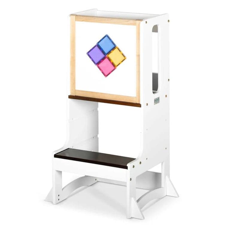 My Happy Helpers Evo 3.0 Leertoren en Magnetisch Whiteboard Gelakt Notenhout