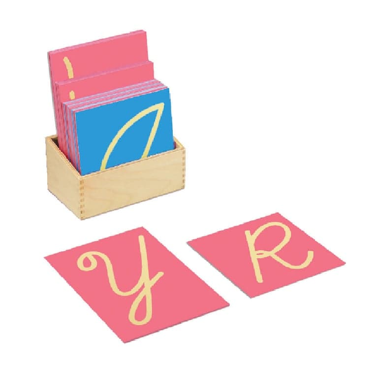 Bruins Montessori Cursieve Hoofdletters van Schuurpapier