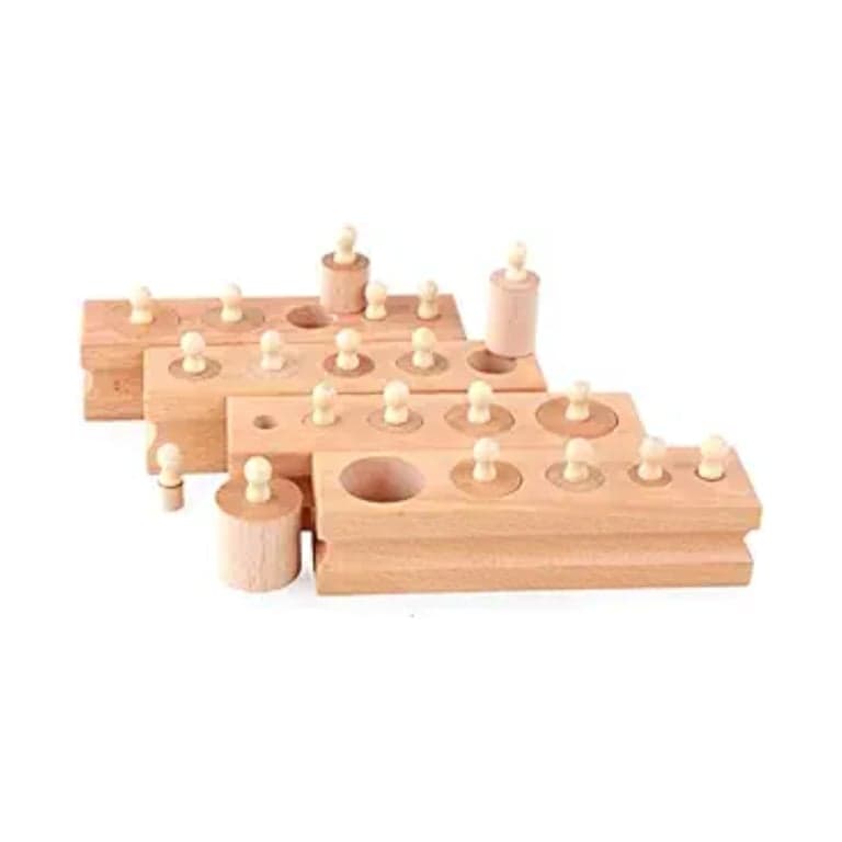 Adena Montessori Mini Cilinderblokjes Set van 4