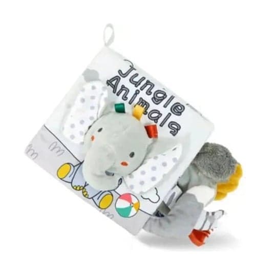 Baby Stork Zacht Knisper Boek met Pluche Speelgoed Staarten Olifant