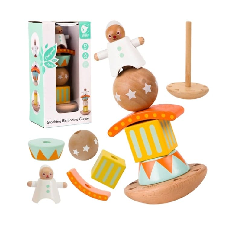 Classic World Stapel- en wiebelspeelgoed clown