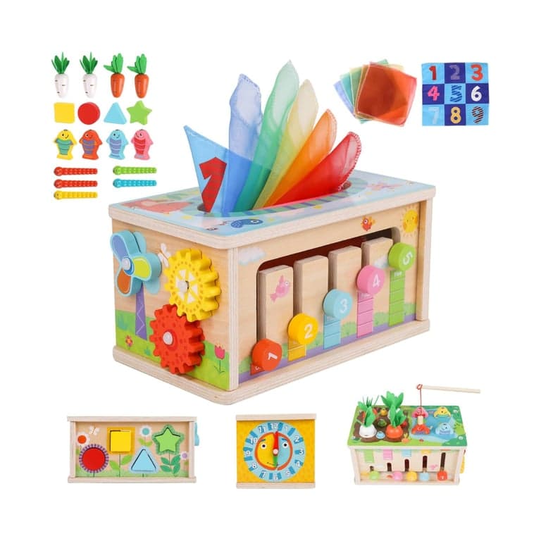 Ancaixin Activiteiten Kubus 6-in-1 Tissue Box Speelgoed