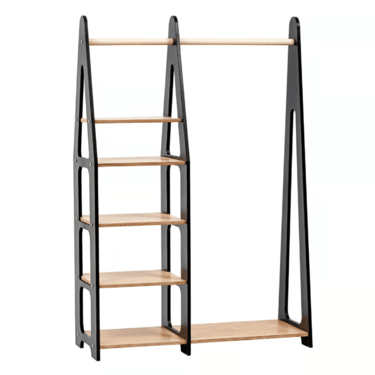 Duck Woodworks Kledingrek met Planken Zwart
