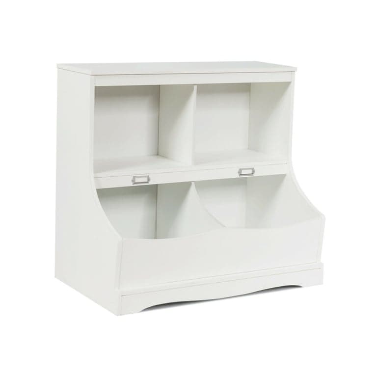 Costway 3-Tier Boekenkast Opberg-Organizer met 4 Open Compartimenten Wit