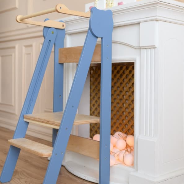 Family SCL Leertoren Stoffig Blauw/Naturel
