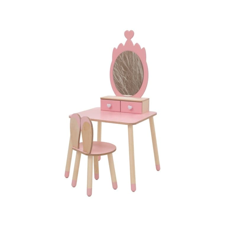 Family SCL Prinses Schoonheidstafel Met Roze Kroon Spiegel