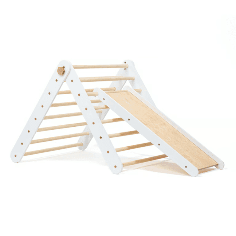 Duck Woodworks Klimdriehoek met Glijbaan Wit