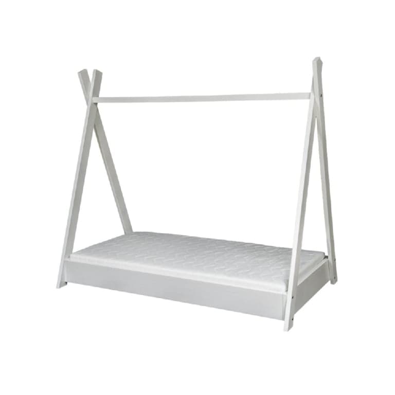 Merly Tipi Vloerbed Met Standaard Matras Wit Eenpersoons 160 x 80 cm