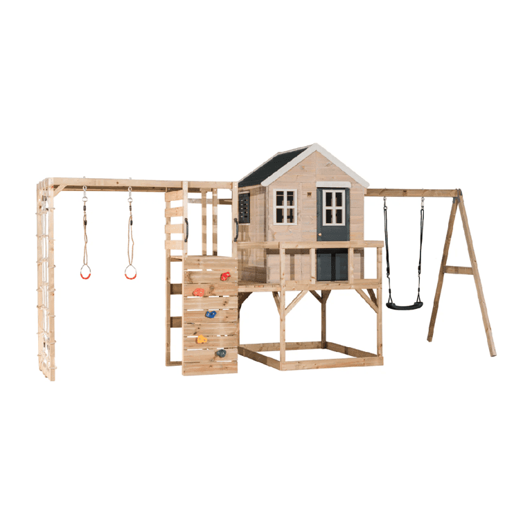 Wendi Toys My Lodge Schommelset met Platform, Enkele Schommel en Gymbevestiging Grijs