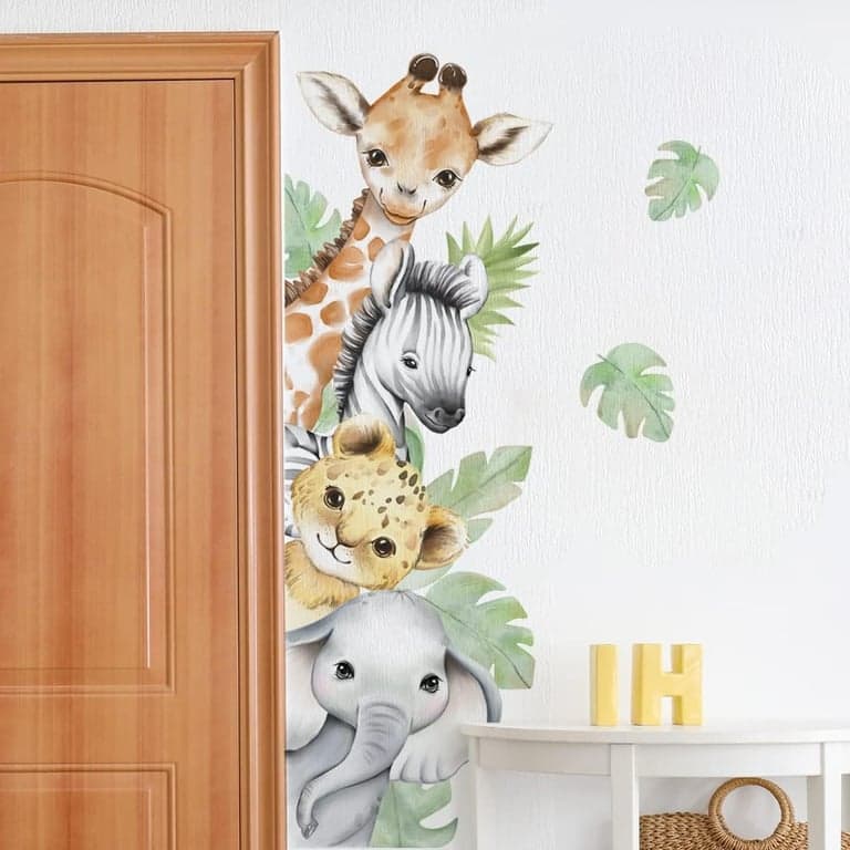 clothmile Muurkunst Waterverf Wanddecor Jungle Stijl 4-Rechts