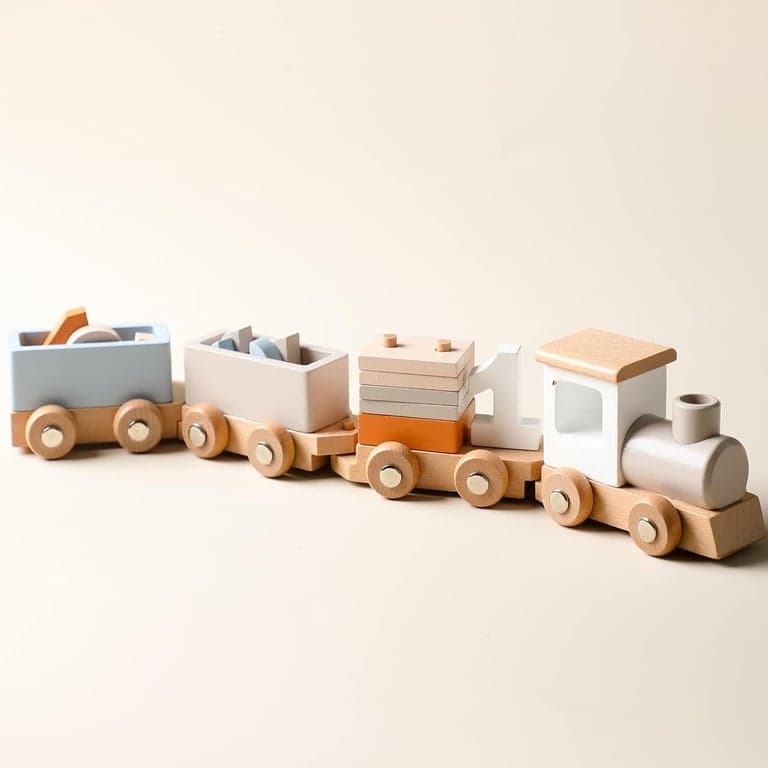 ibwaae Houten Stapeltrein Set met Nummers