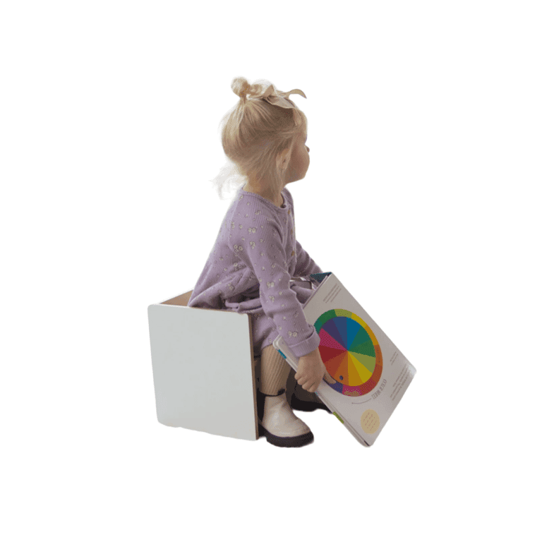 Sprout Kinder Flip Stoel Wit & Berk Tweekleurig