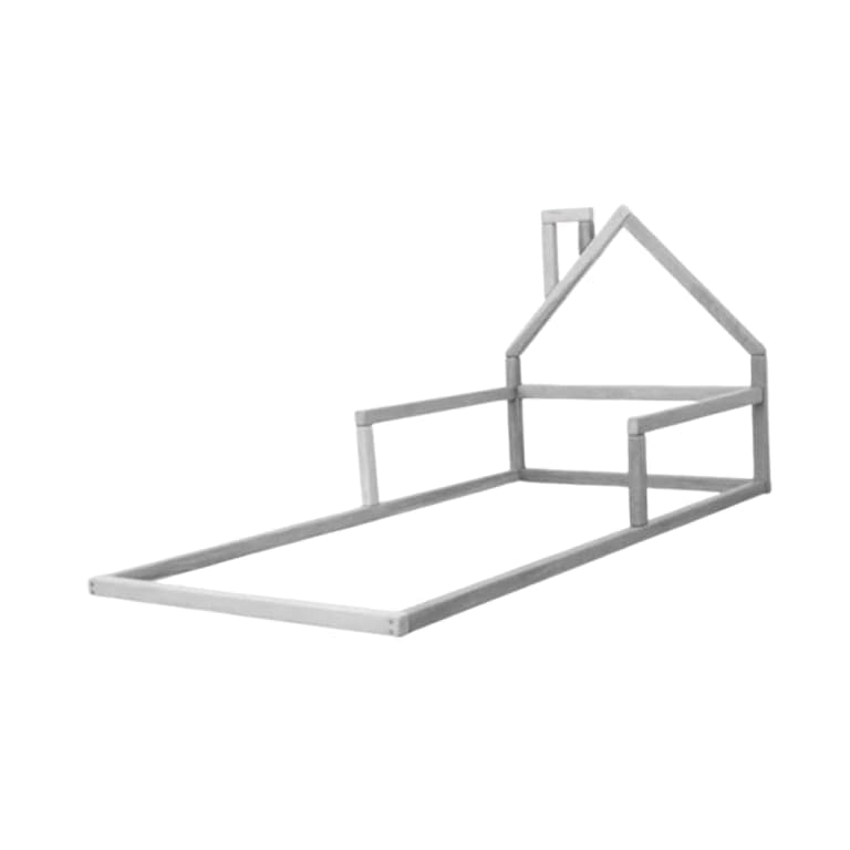 BusyWood Huis Vloerbed Model 3 King Size Grijs