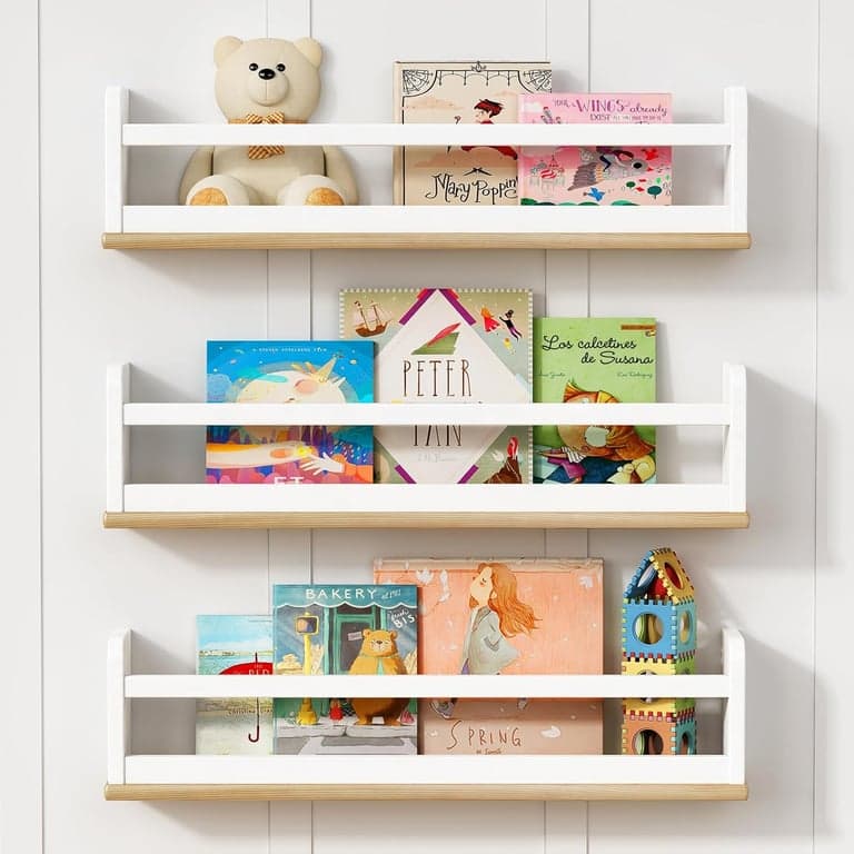 Harwaya Hangende Boekenplank Wit Set van 3 59,94 cm