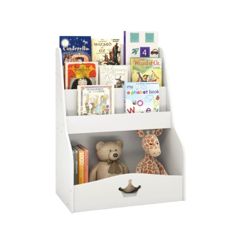 Costway 4-Niveaus Boekenplank Voor Kinderen met Planken en Compartiment