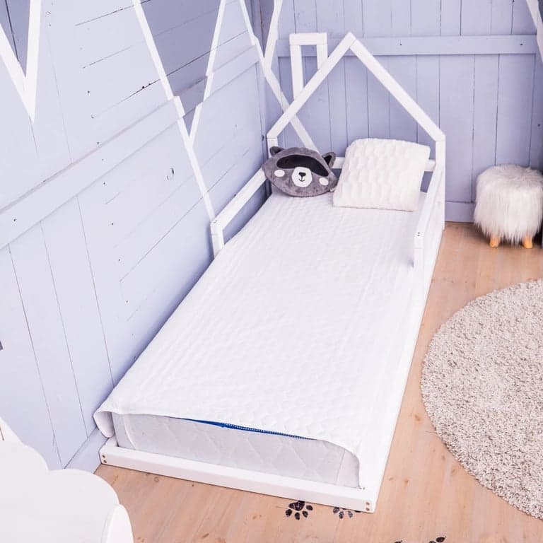 BusyWood Huis Vloerbed Model 3 Ledikant Maat Wit