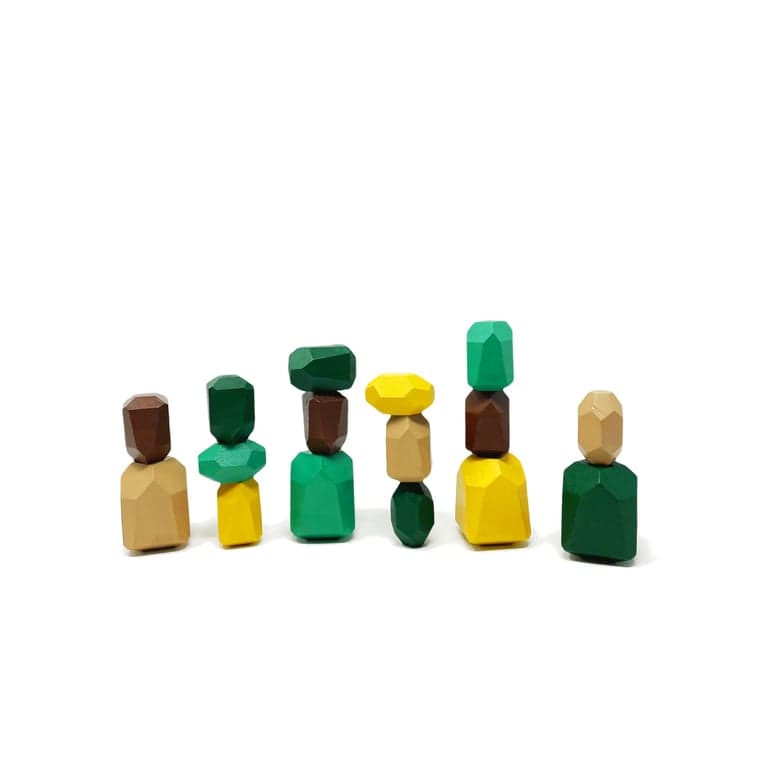 Green Walnut Stapelstenen Aarde Set van 16