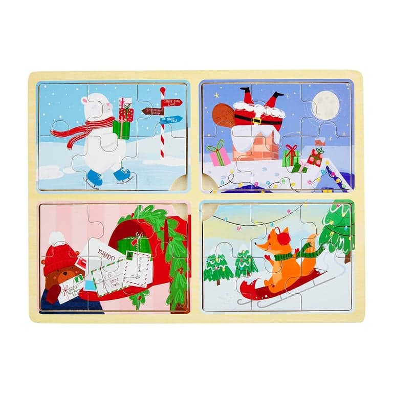 Mud Pie Kids 4-in-1 Kerstmis Vakantie Puzzel
