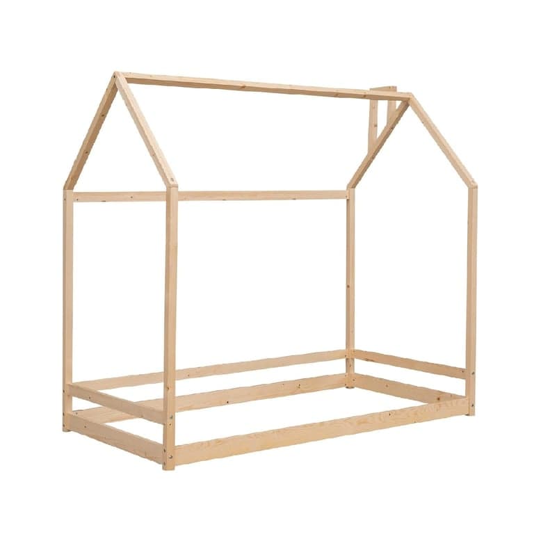 Bellmave Eenpersoons Groot Huis Vloerbedframe Naturel