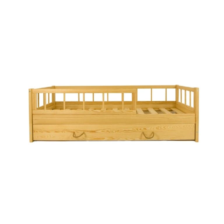 Merly Vloerbed Met Opbergruimte Naturel Eenpersoons 160 x 80 cm