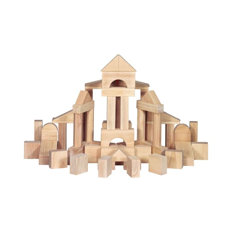 Melissa & Doug Standaard Eenheid Massief Houten Bouwstenen met Houten Dienblad