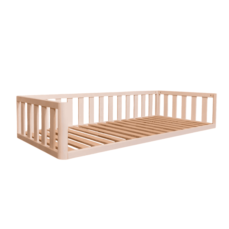 MandreleKids Vloerbed Wit Zonder Voorreling met Afgeronde Buitenhoeken Eenpersoons 190 x 90