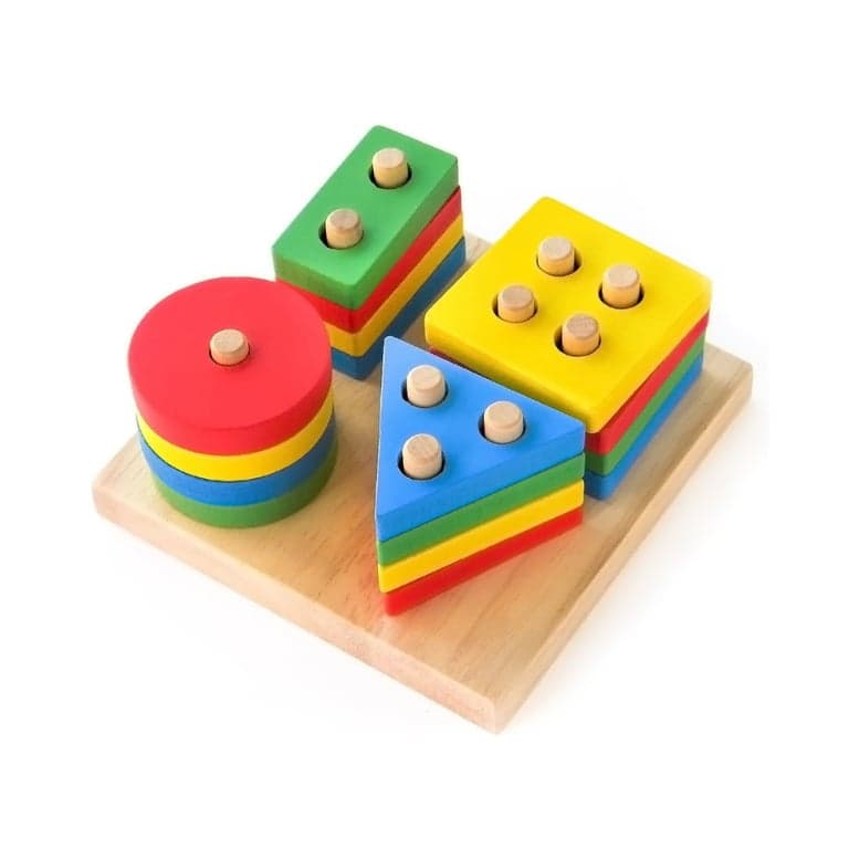 Boxiki Geometrische Vormensorteerder en Stapelaar 4 Vormen