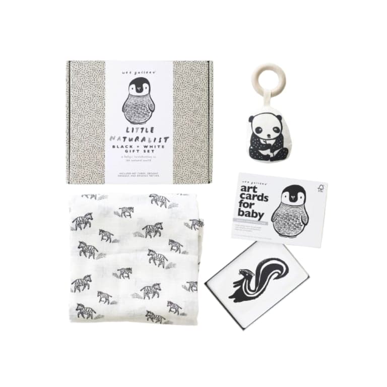 Wee Gallery Newborn Baby Geschenkset Zwart Wit
