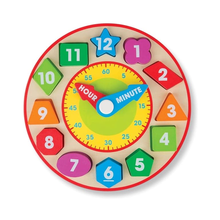Melissa & Doug Houten Sorteerklok Pak van 12