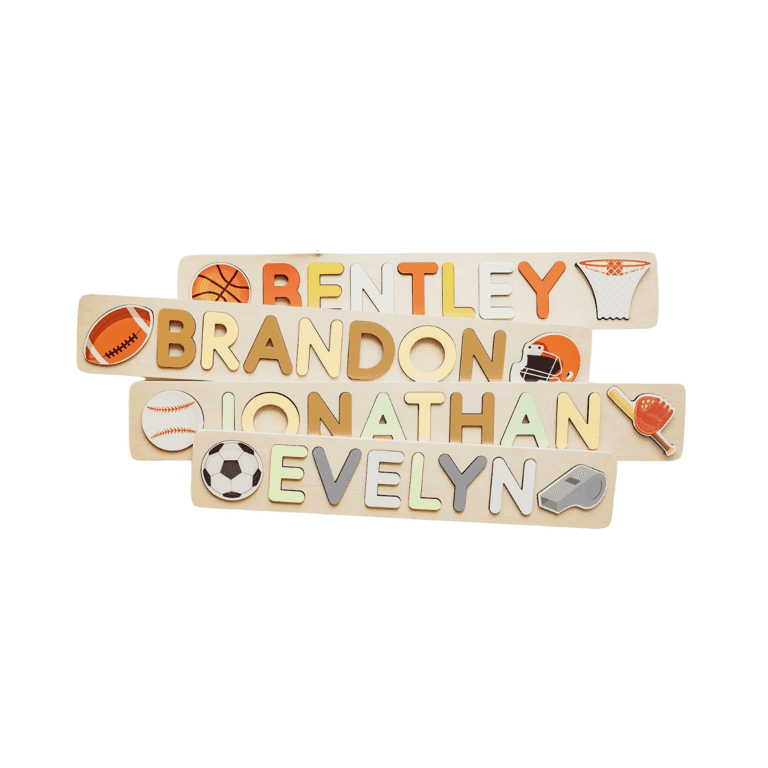 JandE Kids Gepersonaliseerde Houten Naampuzzel 7 Letters