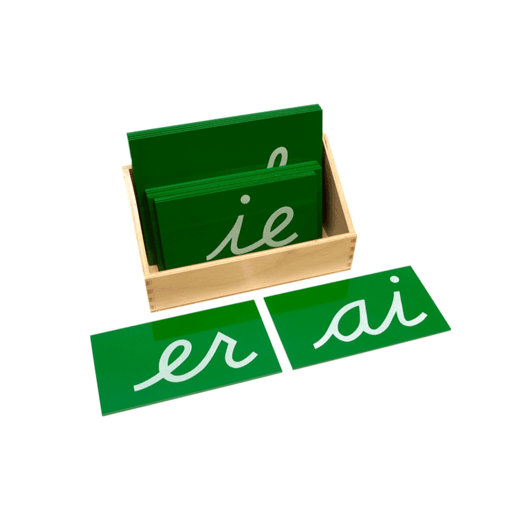 Alison's Montessori Cursieve Dubbele Schuurpapier Letters Met Kistje