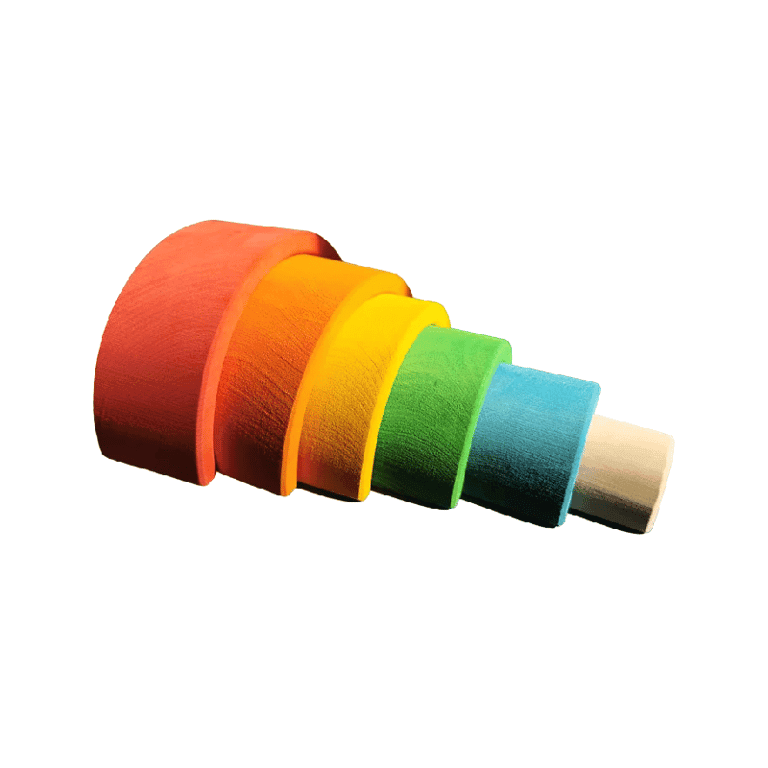 Oliver & Company Montessori Toys Houten Regenboog Stapelaars Blokken