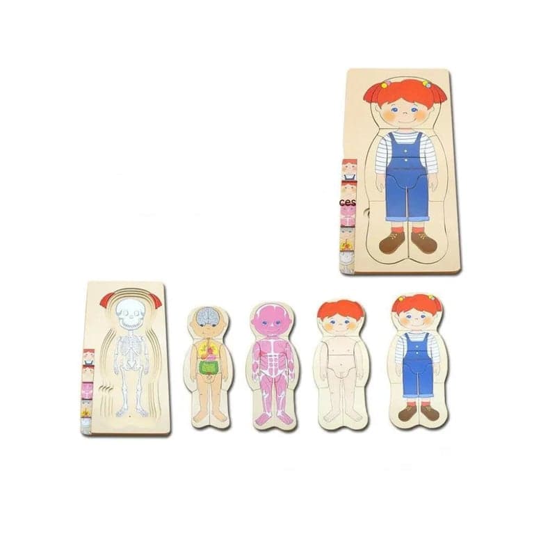 Seaside-Montessori Lichaamsdelen Houten Puzzel Meisje