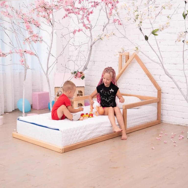 BusyWood Vloerbed-Huis Frame-vol Natuur