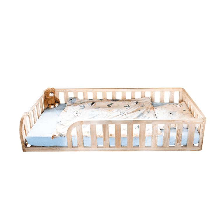 MandreleKids Tweepersoons Vloerbed Naturel met Afgeronde Opening