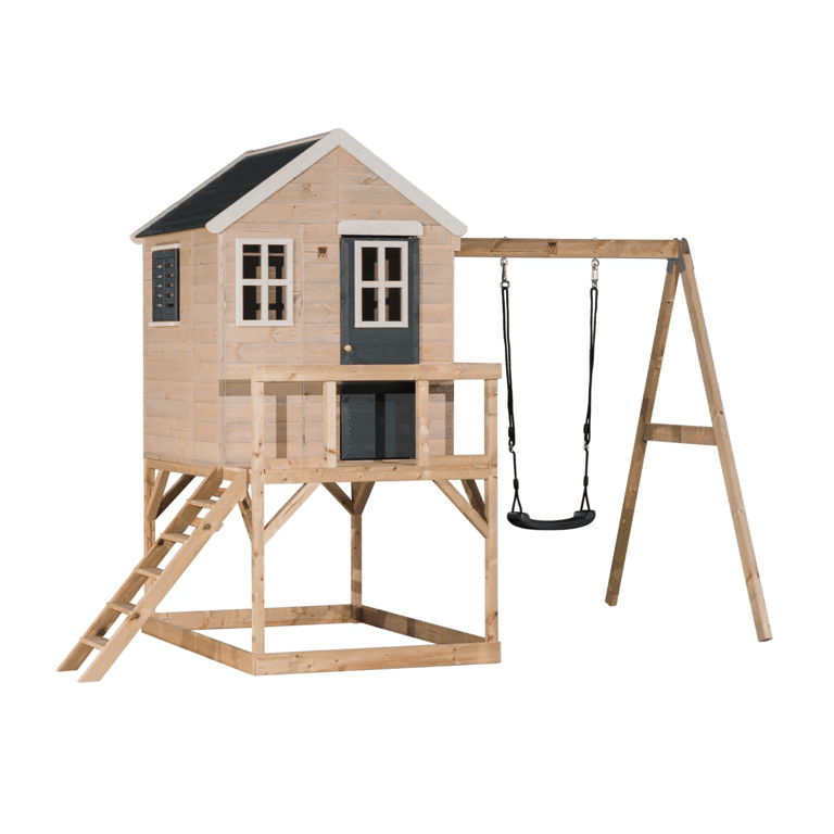 Wendi Toys My Lodge schommelset met platform en enkele schommel grijs