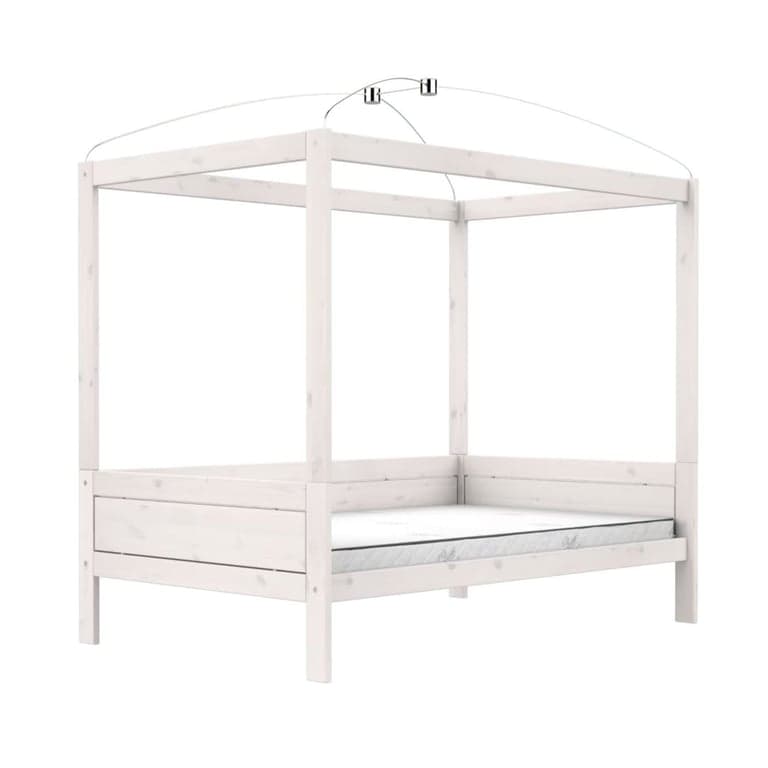 LIFETIME Kidsroom Vier Hemelbed 120 x 200 cm Whitewash Deluxe