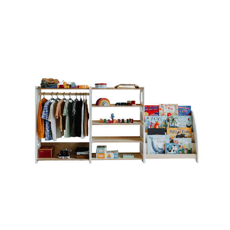 Weco Speelgoedplank, Kapstok, Boekenplank Set Wit