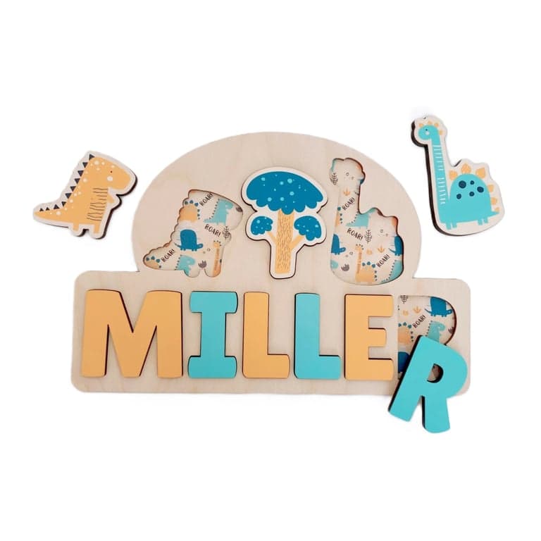 Vellamaes Houten Naampuzzel 5 Letters Dinosaurus