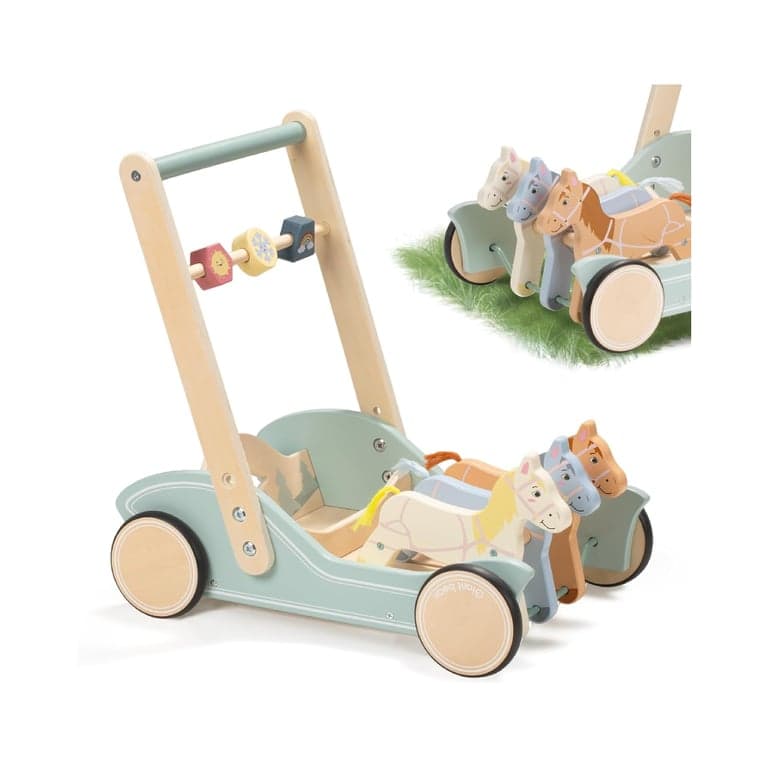 Giant bean galopperende Pony's Houten Baby Loopwagen