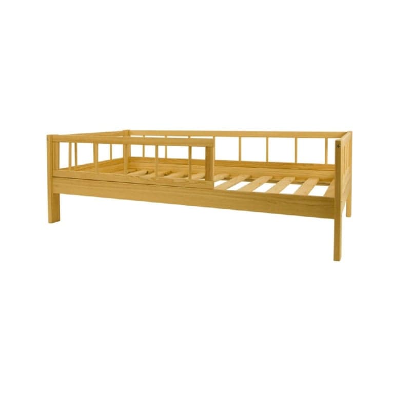 Merly Verhoogd Vloerbed Met Leuningen Natuurlijk Eenpersoons 160 x 80 cm