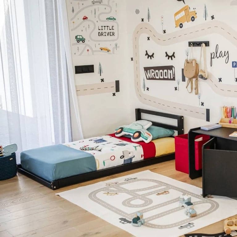 Sweet Home From Wood Vloerbed Tweepersoons Zwart