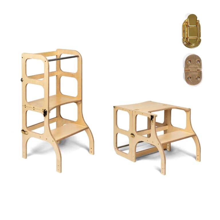 Ette Tete Leertoren Tafel Staan en Zitten Hout Met Goud Sluiting