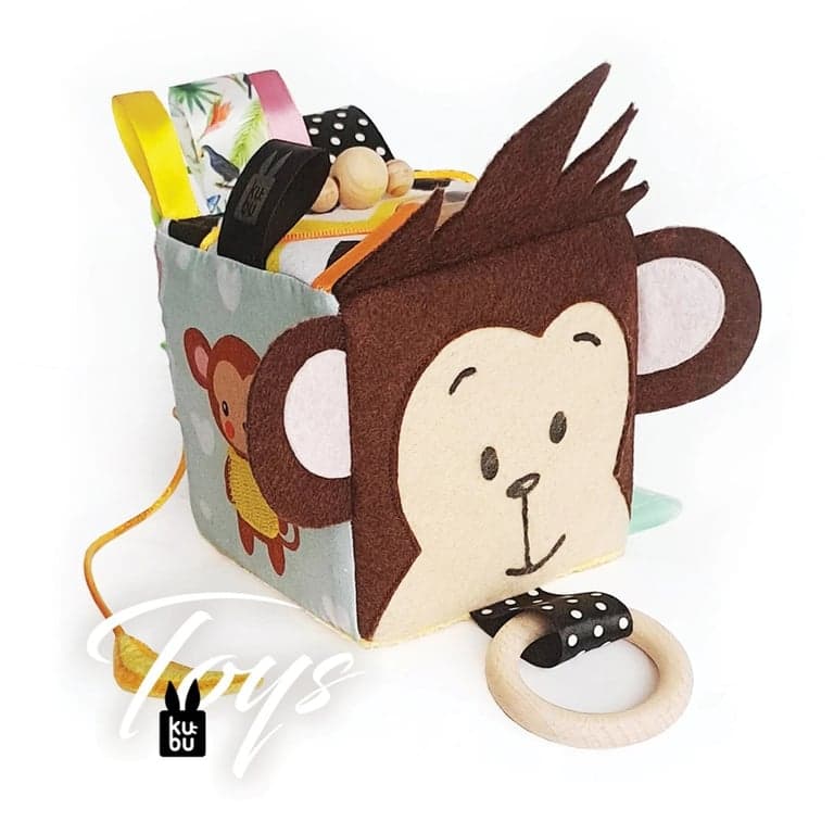Kubu Toys Zachte Activiteiten Kubus Aap