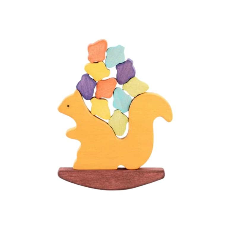 PoppyBabyCo Houten Balancerend Speelgoed Eekhoorn met Eikels