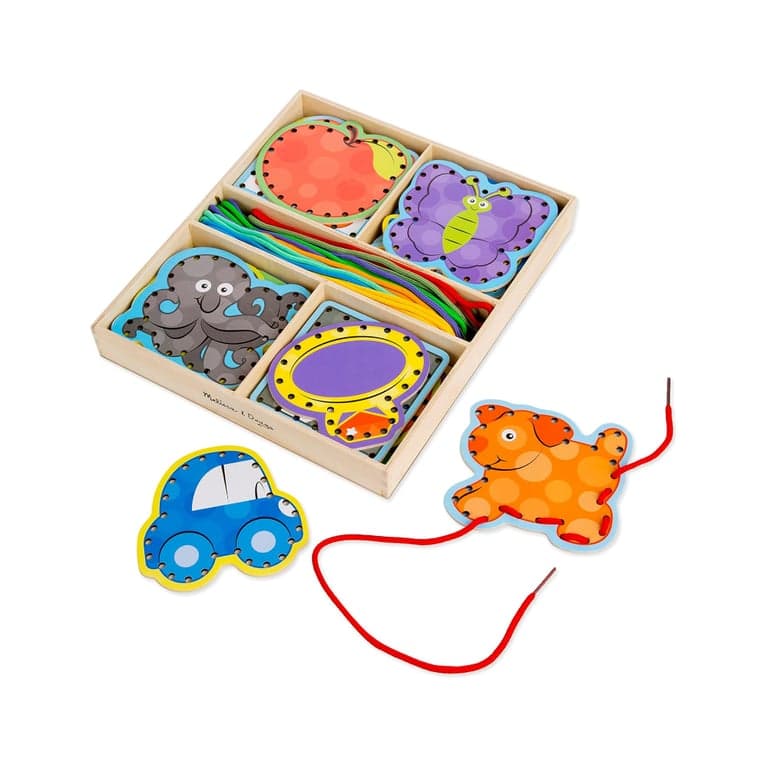Melissa & Doug Wooden Alphabet Lacing Cards