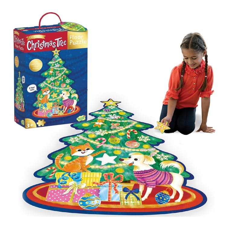 Peaceable Kingdom Glanzende Kerstboom Vloerpuzzel