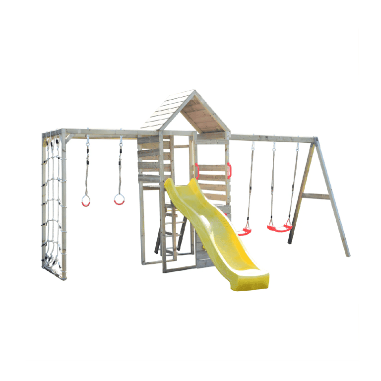 Wendi Toys Klimtoren Schommelset Met Gymbevestiging en Dubbele Schommel Geel